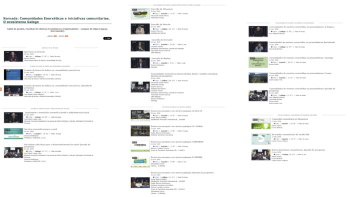 Dispoñibles os vídeos da Xornada “Comunidades Enerxéticas e Iniciativas Comunitarias”